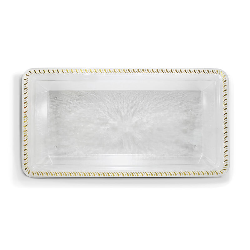 Charola Rectangular Transparente Con Borde Deco... image number null
