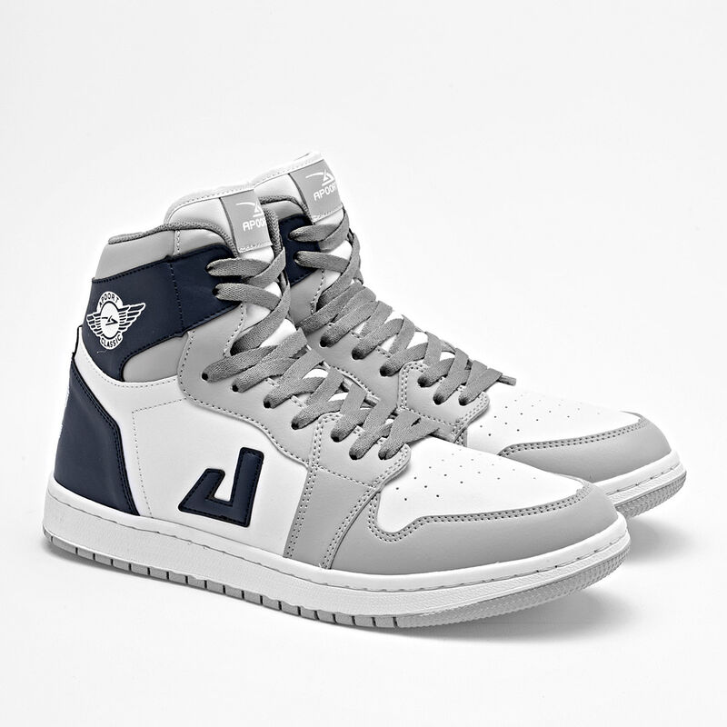 Apoort Tenis urbano para hombre blanco gris mar... image number null