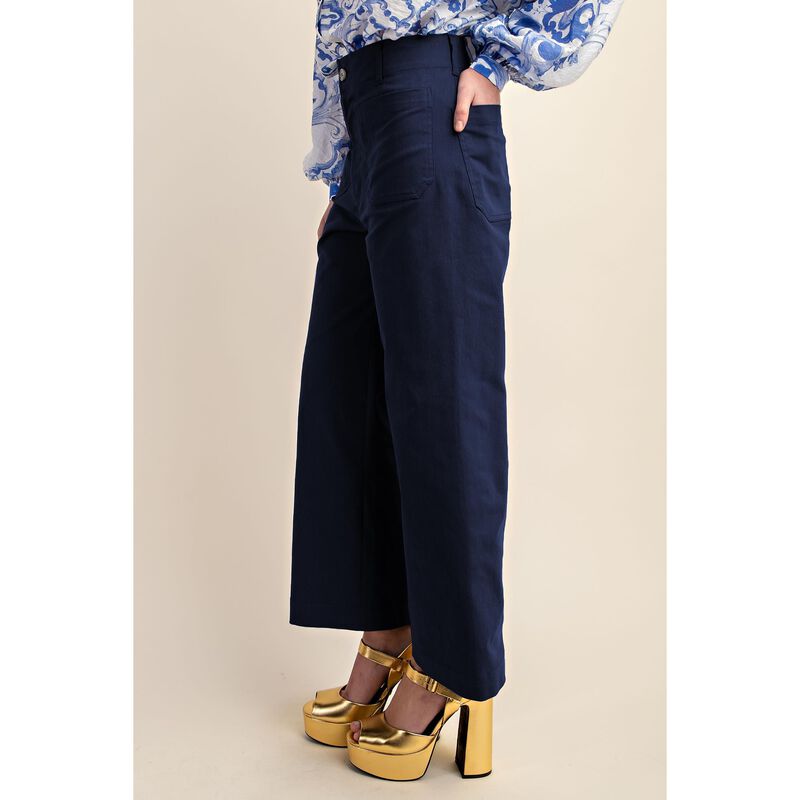 Pantalones Miduo Cintura Alta Pierna Recta Azul... image number null