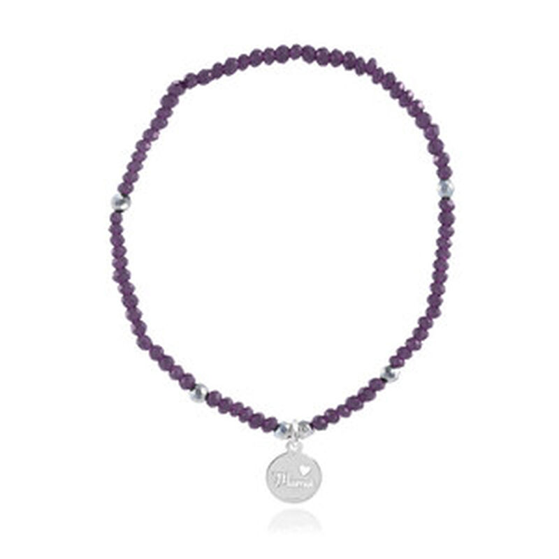 Pulsera elástica mamá con calcedonia morada image number null