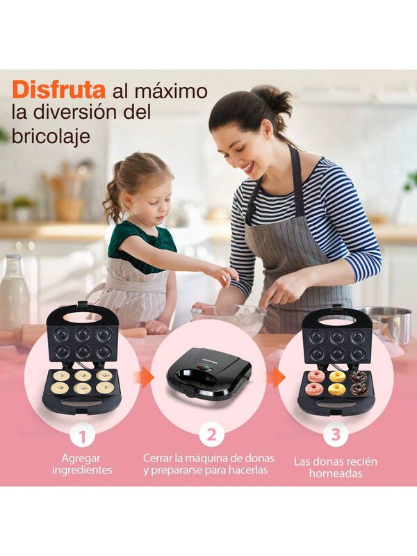 Mini M&aacute;quina Para Hacer Donas Antiadherente El&eacute;... image number null