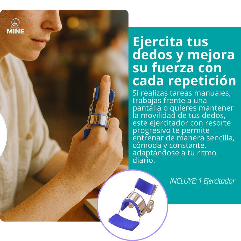 Ejercitador de Dedos con Resorte Progresivo par... image number null
