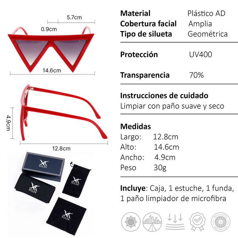 Lentes De Sol Xolek 151 Moda Geométrico Uv400 image number null