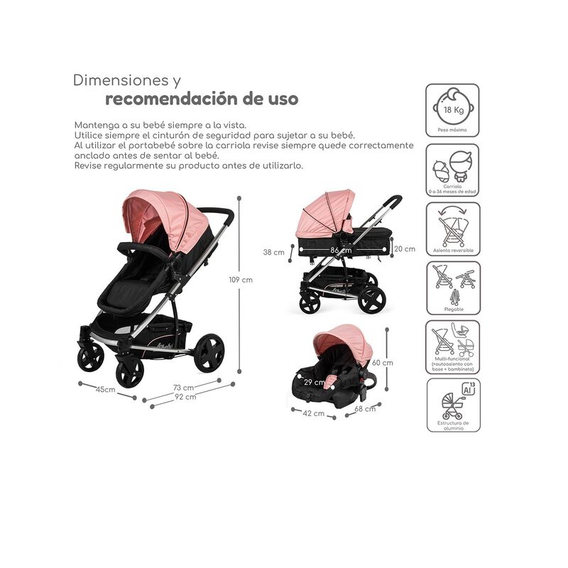 Travel System Eclipse 3en1 D'beb&eacute; Carriola Recl... image number null