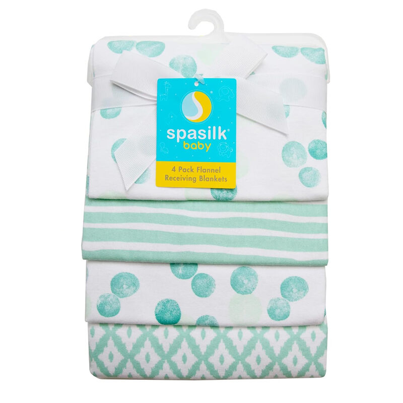 Manta De Franela Rn Spasilk Baby 4pz Puntos Ver... image number null