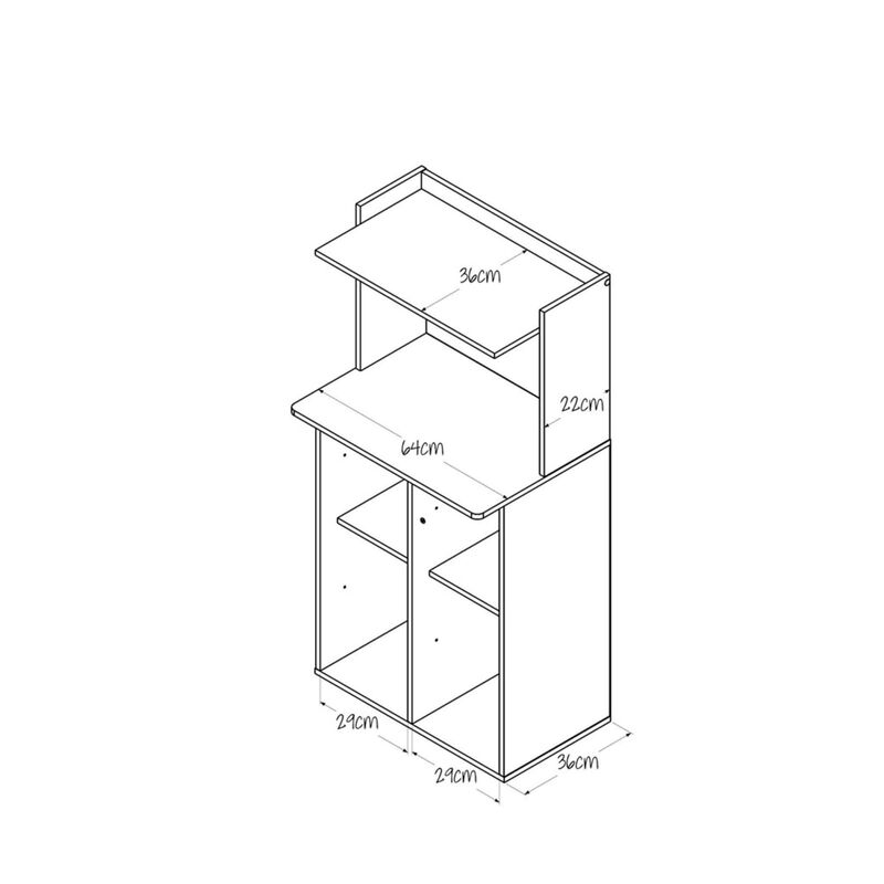 Mueble de Microondas Roni , 4 espacios, Puerta ... image number null
