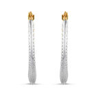 Arracadas Oro Blanco Y Amarillo 14k 11x18mm