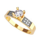 Anillo de Compromiso de 14K con Diamante de Laboratorio 0.20 CT F VS1 Talla 4 ORO AMARILLO 14K&ndash; / FJ677-20-14Y-LG-4