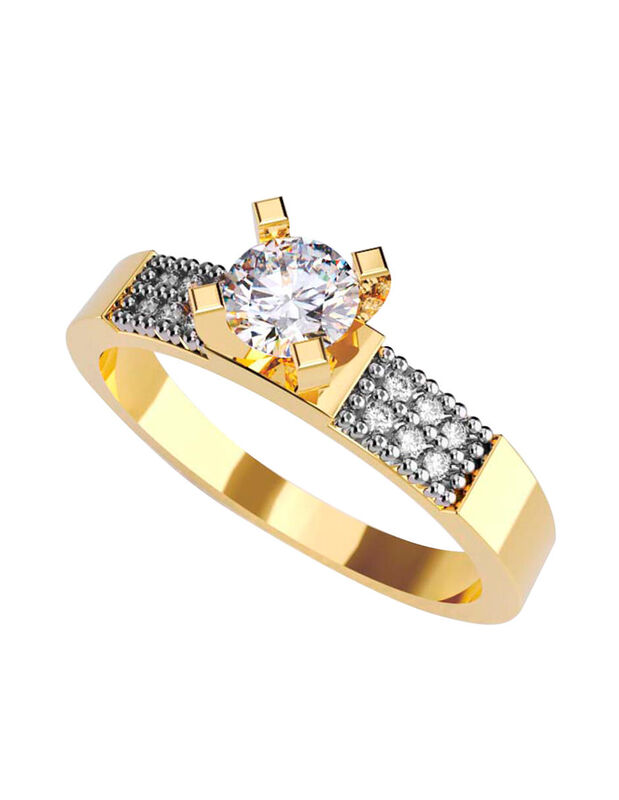 Anillo de Compromiso de 14K con Diamante de Lab... image number null