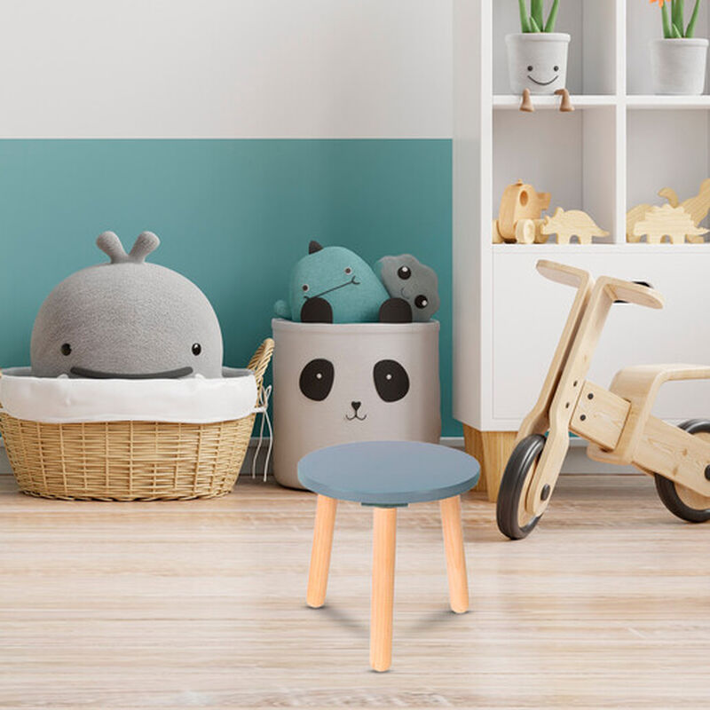 Banquito de Madera para Ni&ntilde;os-Redondo-Azul image number null