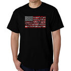 Camiseta Word Art Para Hombre - Bandera Americana Con Fuegos Artificiales - Negro
