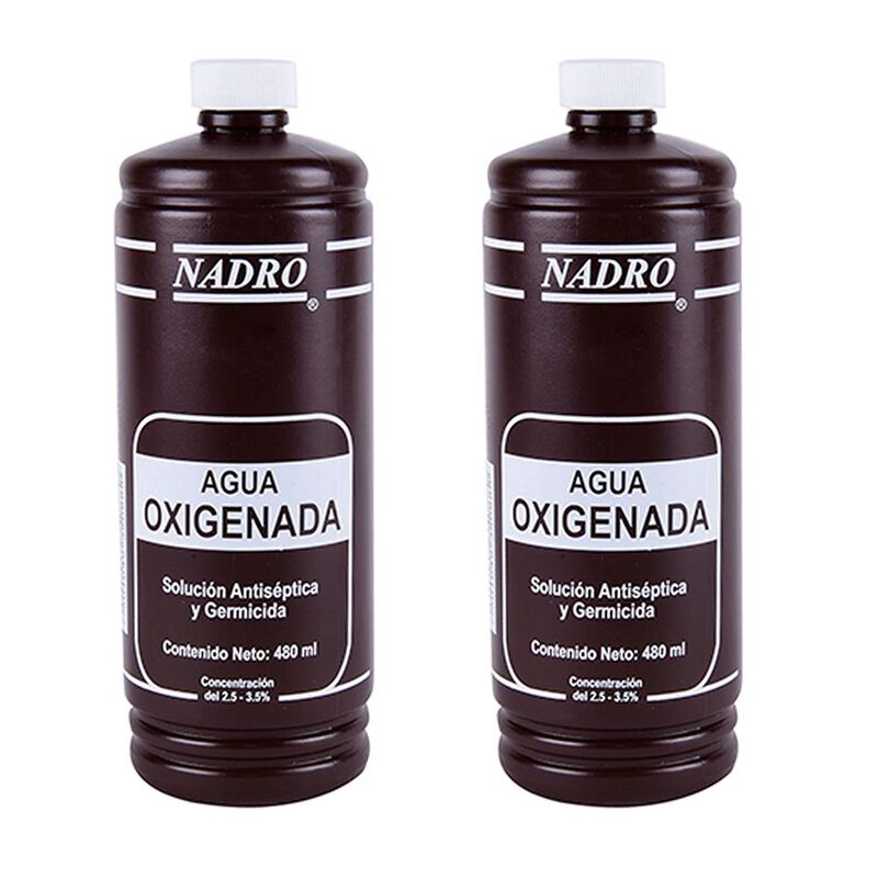 Agua Oxigenada Nadro Dos Pzs De 480 Ml C/u - 96... image number null