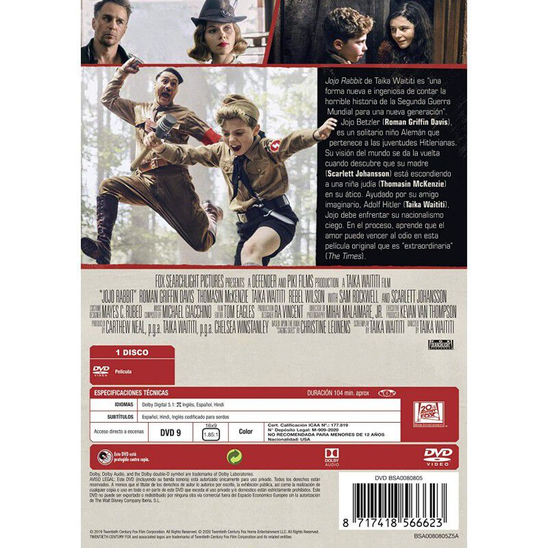Jojo Rabbit [DVD] image number null