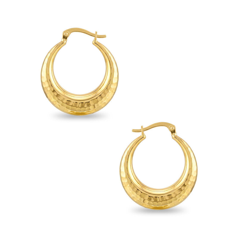 Arracadas Oro Amarillo 10k Diamantado 15 Mm Chi... image number null