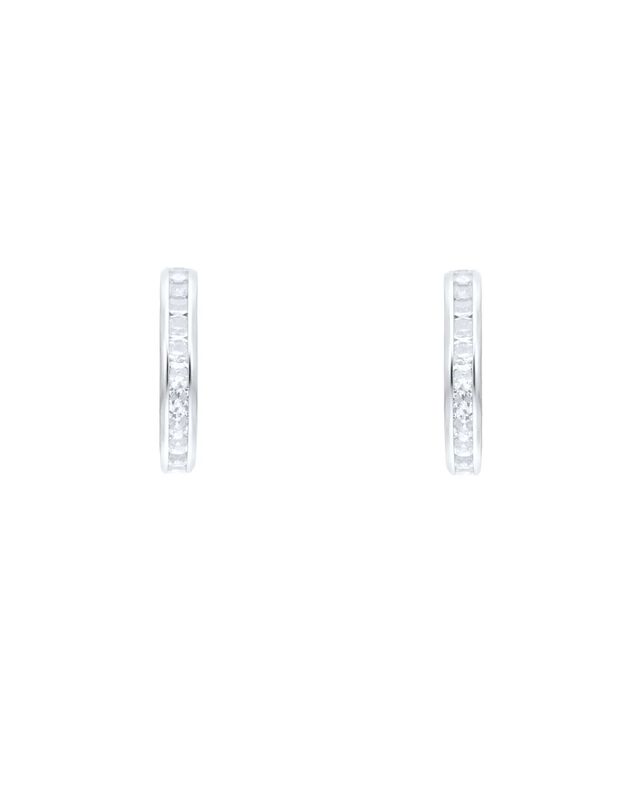Arracadas Oro Blanco 14k Con Zirconias (14mm) image number null