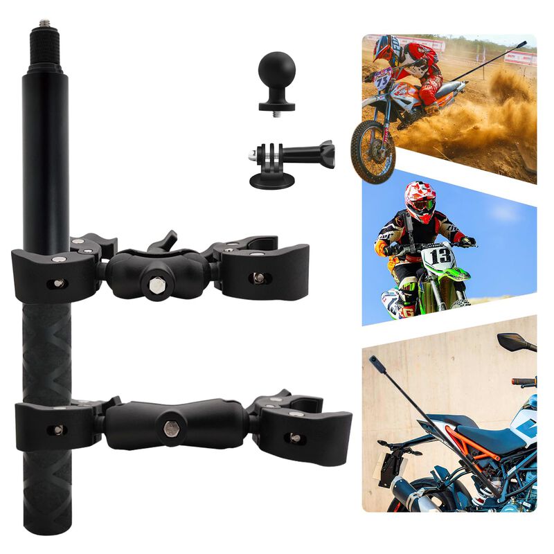 Kit De Soporte Para Moto Con Doble Pinza Y Palo... image number null