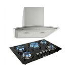 Kit Parrilla 5 Quemadores Vidrio Templado Campana Acero 60cm Multicolor Gutstark Home