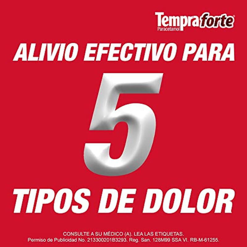 Tempra Forte 650mg Paracetamol, Dolor, Caja Con... image number null