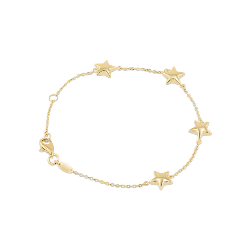 Pulsera Con Estrellas De Oro Amarillo 14K (18.5... image number null