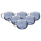 Set 6 Tazas Cristal Gris Transparente Ideen 410 Ml