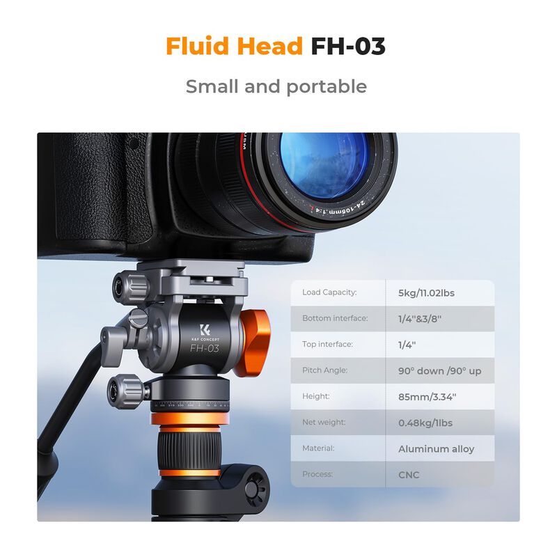 Cabezal Fluido Para Tr&iacute;pode K&f Concept Fh-03, ... image number null