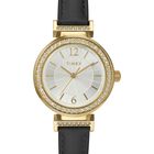 Reloj De Vestir Para Mujer Timex 31mm Correa Negra Caja Dorada