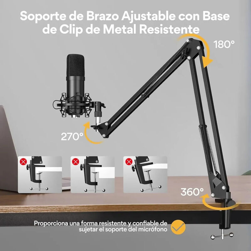 Micr&oacute;fono Gamer Condensador Usb, Eptison 192khz... image number null