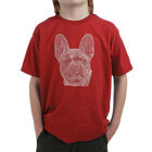 Camiseta Word Art para ni&ntilde;o - Bulldog Franc&eacute;s - Rojo