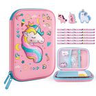 Estuche De L&aacute;pices Homicozy Unicornio 3d Eva Grande Rosa