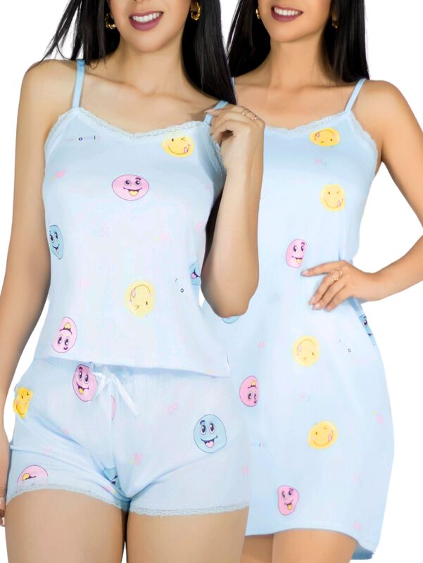 Set Pijama 3 Piezas Mujer Verano PIJ-095 D1 Bat... image number null