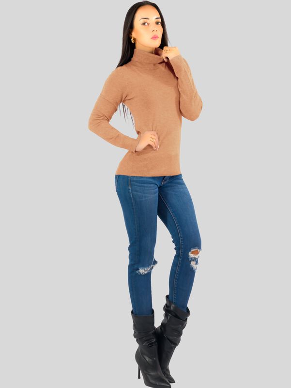 Sueter Mujer De Cuello Alto Suet 1023 Café Clar... image number null