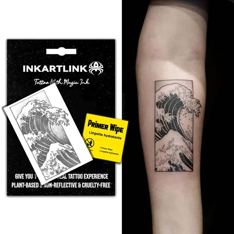 Tatuajes Temporales Inkartlink Ola Del Mar Impe... image number null