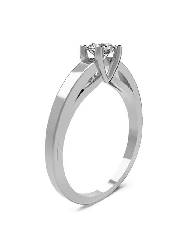 Anillo de Compromiso en Oro Blanco 14K con Circ... image number null