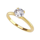 Anillo de Compromiso en Oro Amarillo 14K con Circonia -  Talla:6.5/ FJ759-14Y-CZ-65