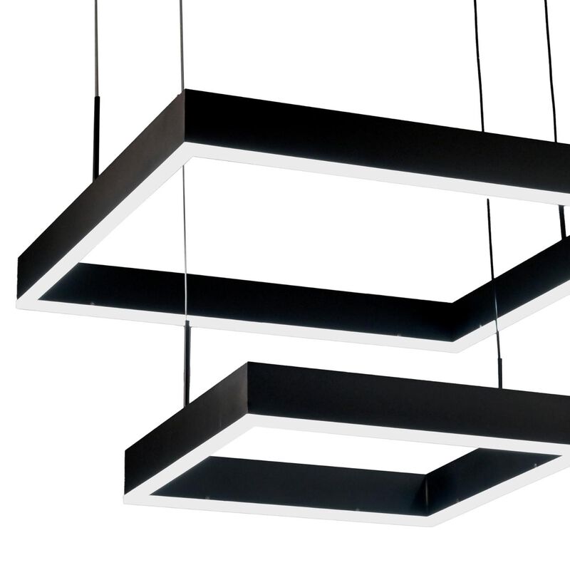 L&aacute;mpara Moderna Colgante Led 2 Rect&aacute;ngulos (Neg... image number null
