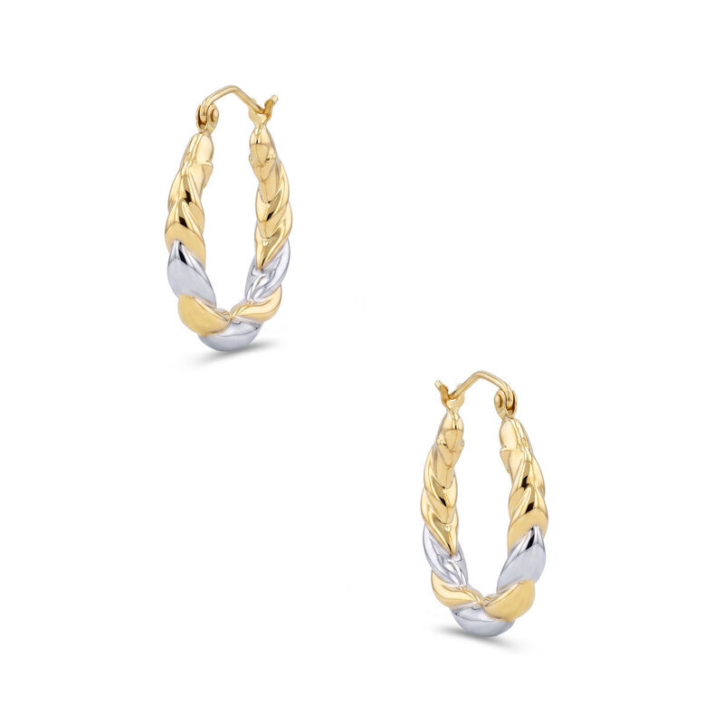 Arracadas De Oro Amarillo Y Blanco 14k (21.5 Mm... image number null