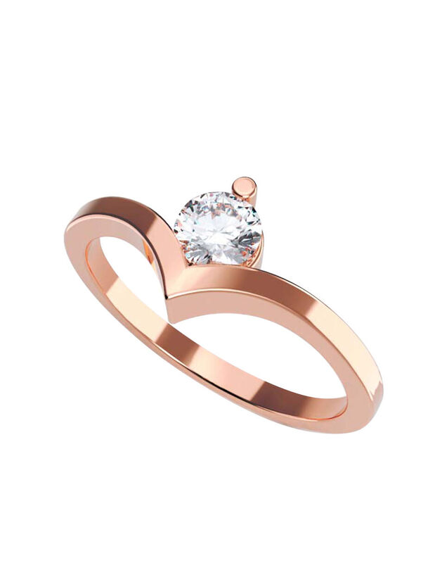 Anillo de Compromiso en Oro Rosa 14K con Circon... image number null