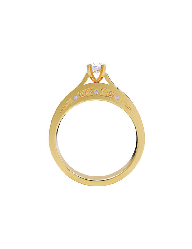Anillo de Compromiso de 14K con Circonia Talla ... image number null