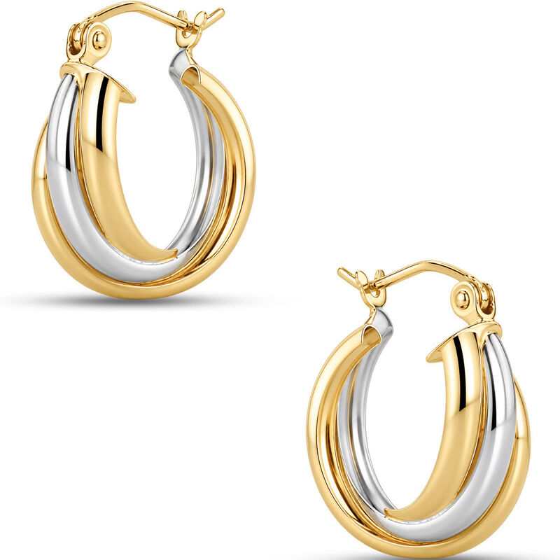 Arracadas Oro Amarillo Y Blanco 14k 14.5mm image number null