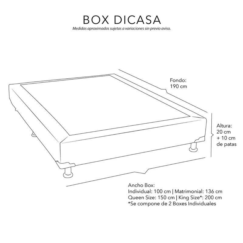 Box Queen size Dicasa Quantum Gris Claro image number null