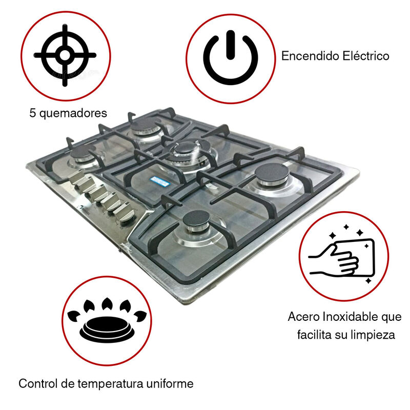 Estufa de acero 5 quemadores Shorbull image number null