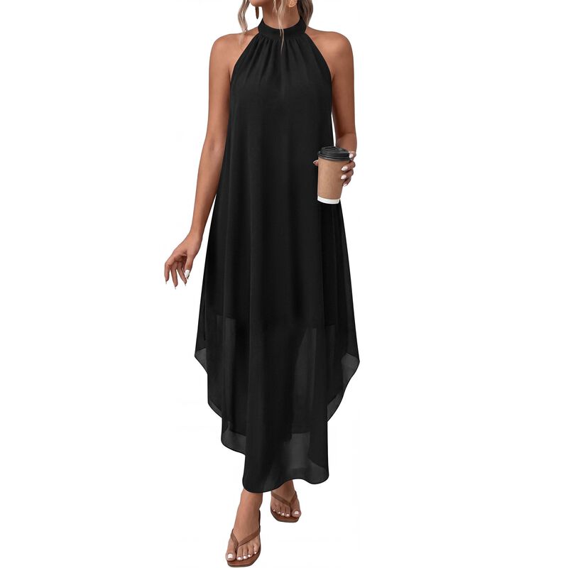 Vestido Maxi Prettygarden Tirantes Negro Talla ... image number null