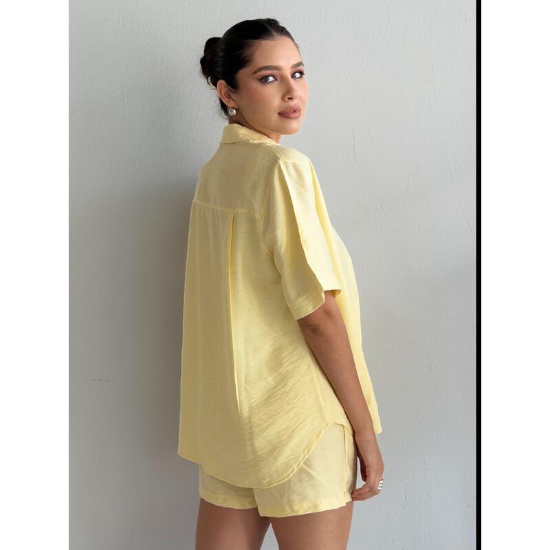 Conjunto De Short Con Camisa Lino image number null