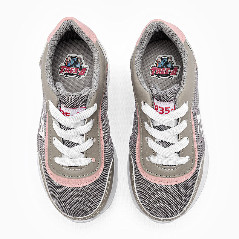 Tres-A tenis para BEB&Eacute; gris rosa cod 140834-C image number null