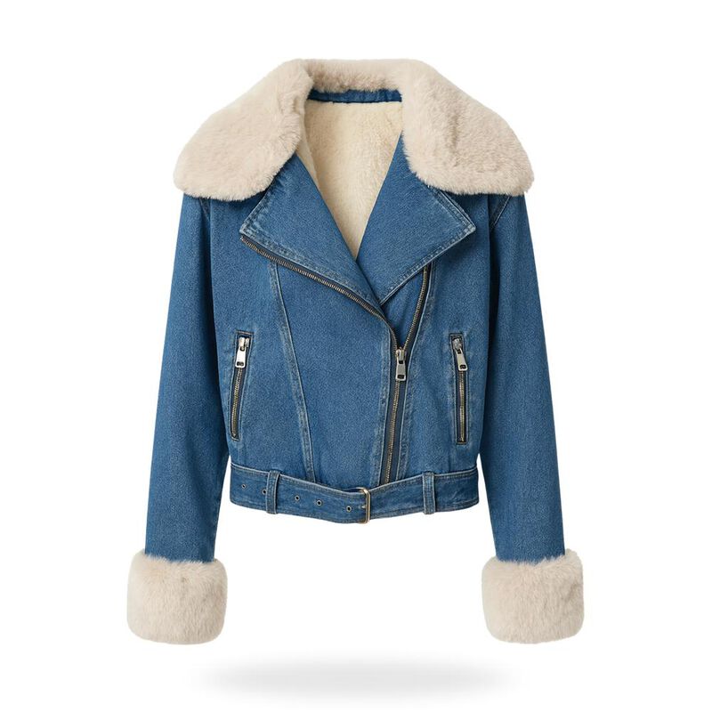 Chamarra de mezclilla con peluche removible image number null