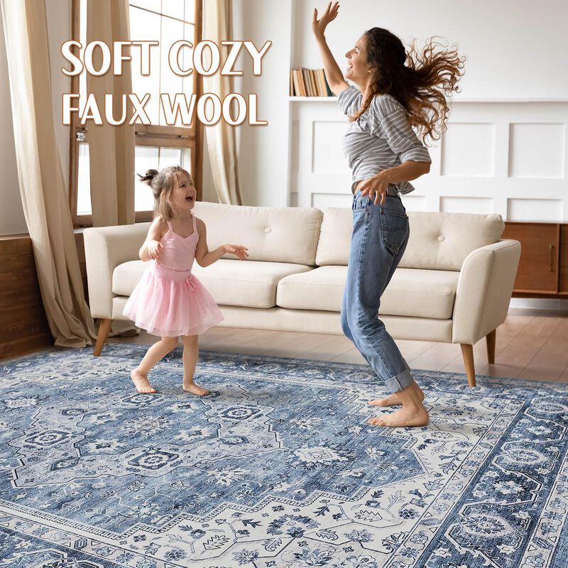 Alfombra Loongrug 178x229 cm Lavable Boho Azul ... image number null