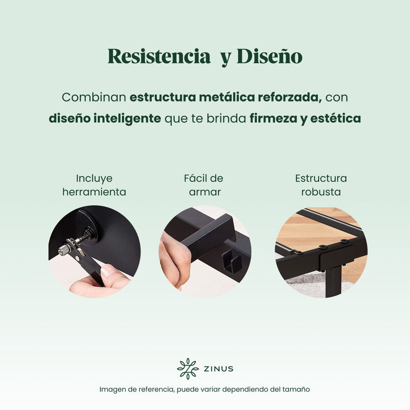 Zinus Shen | Base De Cama Con Cabecera Met&aacute;lica... image number null