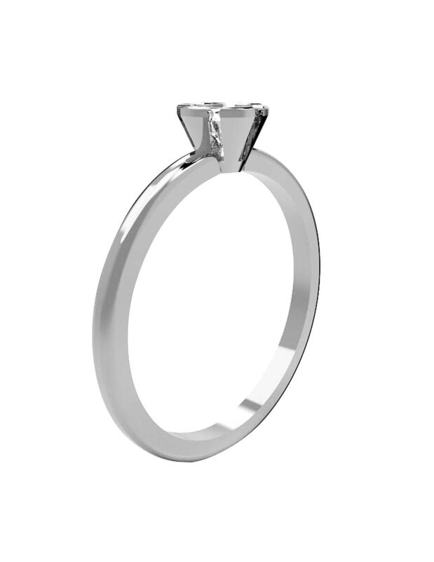 Anillo de Compromiso en Oro Blanco 10K con Circ... image number null