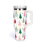 Vaso De Bebida Whaline 1200 ml Con Asa De &Aacute;rbol De Navidad