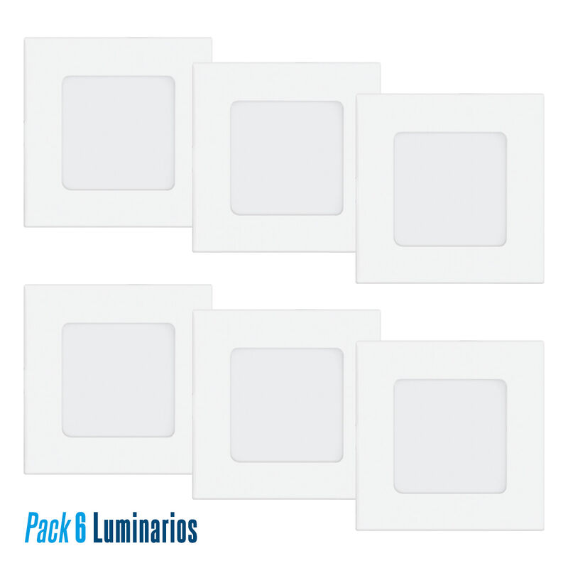 Pack de 6luminarios LED Aksi 6W Empotrable Cuad... image number null